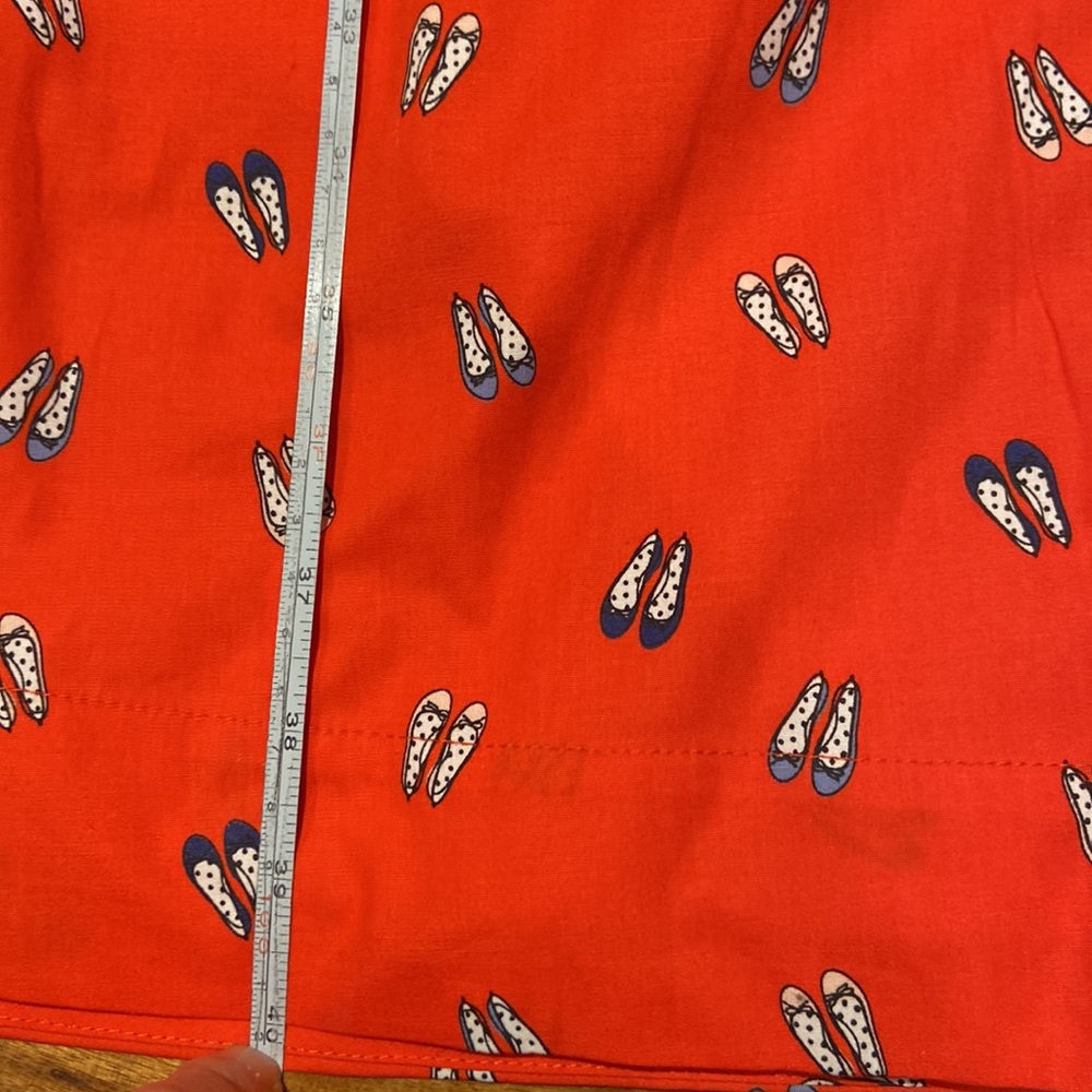 Boden Leila Red Shirt Dress Ballet Slipper Shoe Print Red - Picture 7 of 7